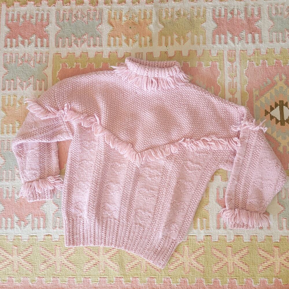 Artwork Fringed Hearts Jumper L